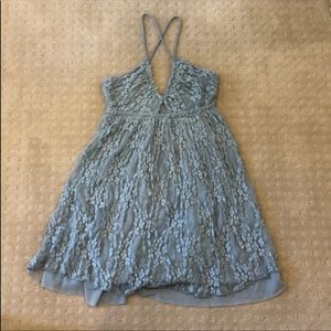 Free People Textured Blue Strappy Dress